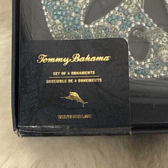 Tommy Bahama Fly By Night Beaded Seashell Starfish Sand Dollar Ornaments (4) NIB - Picture 8 of 9
